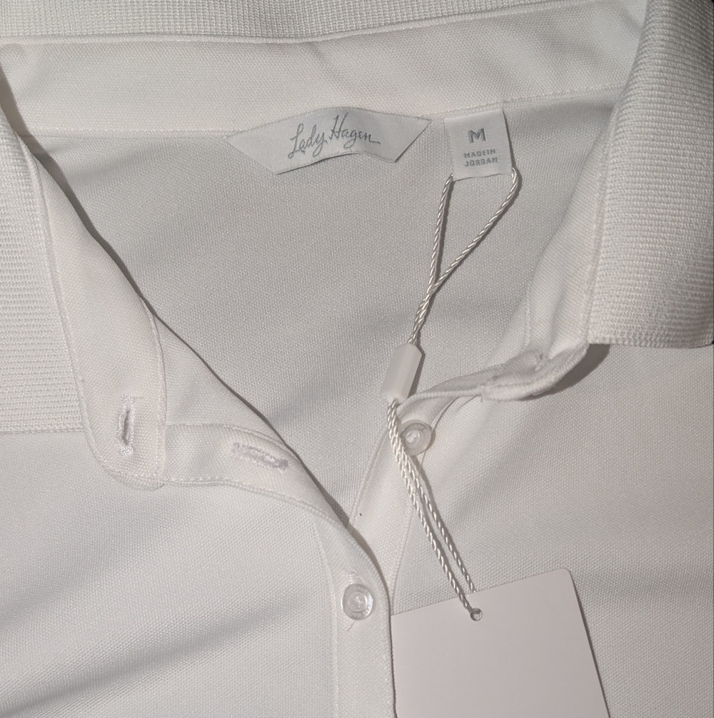 NWT Lady Hagen Long Sleeve Golf Polo UPF 50+ in White - Picture 5 of 7